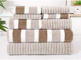 8 Piece Striped Towel Set Absorbent Towels 2 Bath Towels 2 Hand Towels 4 Towels Home V1370-AZ4-15946