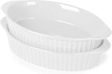 Porcelain Small Oval Au Gratin Pans, Baking Dish Set for 1 or 2 person servings, Bakeware with V1258-DP02-C-66