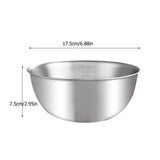 3-Piece Thickened Stainless Steel Mixing Bowl Set, 2000ml, 1200ml, and 700ml with Measurement Marks, V1370-AZ4-17200
