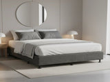 Palermo Queen Ensemble Bed Base Platinum Graphite Linen Fabric V63-823161