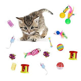 32Pcs Cat Toys Kitten Interactive Pet Toys Assortments,Foldable Rainbow Tunnel,Cat Feather Teaser V1369-AZ3-W-22352