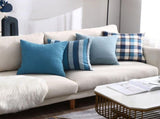 Farmhouse Buffalo Check Plaid Stripe Throw Pillow Covers Square Cushion Case Polyester Linen Home V1366-AZ2-W-19875