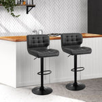 Artiss 2x Bar Stools Gas Lift Leather Padded Grey BA-TW-4059-CB-GYX2