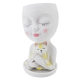 Face Flowerpot Fadeless Resin Head Planter DIY Decorative Adorable Succulent Flowerpot With Drainage V1294-YM0901-3111240041311