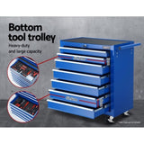 Giantz Tool Chest and Trolley Box Cabinet 16 Drawers Cart Garage Storage Blue TB-16DR-BL