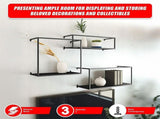 Floating Shelves Retro Industrial Ledge Black Metal Display Stand V63-842531