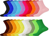 20 Pairs Womens Socks, Solid Color Crew Socks Colorful Lightweight Cotton Athletic Socks V1258-DP02-F-569