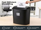 DEVANTI 25L Paper Shredder 14 Sheet P4 Cross Cut for Home Office SHRED-1201-14S-BK