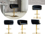 SERENIT Modern Velvet Breakfast Bar Stools Swivel Barstools Adjustable Counter Stools with Backrest V255-SE-GP1782-BLACK