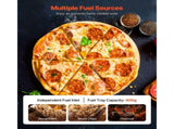 Outdoor Pizza Oven, 12 in Wood Fired Pizza Ovens, Pellet Pizza-Stove with Thermometer & Electric V952-BXPSLDNZWDJPCLPZU001V9