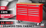 9 Drawers Tool Box Chest Cabinet Trolley Box Garage Storage Toolbox Red 1000lbs V465-86512