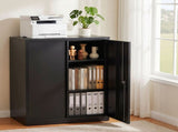 Artiss 100cm Steel Locker Cabinet Filing Mental Storage 100cm 3-Point Lock 2 Adjustable Shelves FC-METAL-100-BK