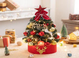 Mini Desktop Christmas Tree Flocked Pink Christmas Tree Christmas Tree Set - red and white - Size V1106-128-87682-RED-45CM