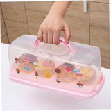 Cute Pink Portable Bread Container with Handle for Outdoor Use V1192-AZ-W-25556
