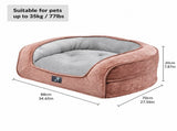 Plush Orthopedic Pet Sofa Bed with Bolstered Edges Ultra-Soft Sponge Filled Luxury Dog and Cat V1341-ZY-VP4G6H9L-PINK