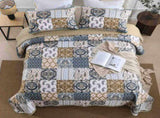 Retro Charm Queen Bedspread Set with Bold Checkered Design V745-MAC080631Q13U
