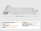 Double Reflective Insulation Roll, Foam Core Radiant Barrier, 3.2 mm 48 in x 50 ft, Double-Sided V952-LBPEFPMXRFSFIMUHAV0