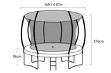 Kahuna 16 ft Trampoline with Roof - Orange Blue TRA-KAH-16-PU-RF