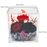 4pcs Valley of Rain & Forest Long-Lasting Real Flowers, Handcrafted Preserved Rose Bush For you to V1192-AZ-W-3709
