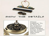Swan Lake Double-Layer Incense Burner, Dual-Purpose Design, Deep Blue-Gold Swan, Auspicious Tea & V1232-TRHXL001