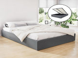 Artiss Bed Frame Double Size Gas Lift Base Grey TOKI BFRAME-E-TOKI-D-GY-AB