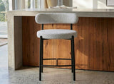 Sleek White Quartz Metal Boucle Elsa Bar Stools V264-DNC-417B-MCR-02-1