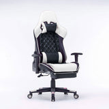 Gaming Chair Ergonomic Racing chair 165&deg Reclining Gaming Seat 3D Armrest Footrest Pink White V255-GCHAIR-32-PW