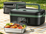 Portable 1L Cordless Electric Heated Lunch Box 16000mAh 60W 304 Stainless Steel Black&Green V201-ELB6080BGR8AU