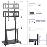 32-80 Rolling TV Stand with 2-Tier Shelf Adjustable Mount V178-66763