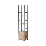 CARLA HOME 5 Tier Bookshelf with Cabinet - Brown - Storage Cabinet - Rustic - Steel V178-36415