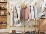 Durable Metal Corner Clothes Rack Strong Stone Base Entryway Garment Stand W Rod V767-JJ-XY1234-G1