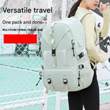 Black Large Capacity Travel Backpack - Waterproof Polyester Hiking Rucksack with Shoe Compartment V888-ELOSUNG56189-1