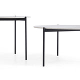 Interior Ave - Bianco Nested Coffee Table Set - White Marble Stone V355-IA-CT12-MB