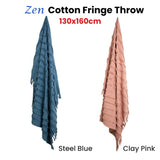 J Elliot Home Zen Luxury Fringe Throw 130 x 160cm Steel Blue V442-IDC-THROW-ZEN-STEELBLUE-RE
