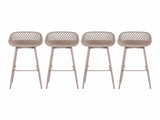 Gardeon 4-Piece Outdoor Bar Stools Plastic Metal Dining Chair Furniture Coffee ODF-BA-CHAIR-PP-CO-4X