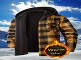Plaid Hooded Jacket with Velvet Lining - Green - Size 3XL V1106-M-APP-9978-GREE-3XLAU3XLEU56