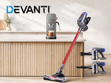 Devanti K7 Cordless Stick Vacuum Cleaner plus Coffee Maker Machine Espresso VAC-K7-RD-CM-03-SS