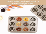 2-Pack Pans For Baking, 12 Cavity Heavy Duty Non-Stick Steel Doughnut Tray, Doughnut Bakeware V1369-AZ3-W-08541
