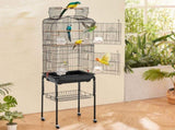 Large Bird Cage, 62 in, Open Top Parakeet Cage with Rolling Stand, Steel Bird Flight Cage with V952-ZMSDXNLL18W1DWI2NV0