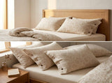 Linen Pillowcase Set - Button Closure Pillow Covers 48x74cm for Home Bedding V888-ELOSUNG54961-2