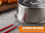 3 Pack 304 Stainless Steel Pasta Strainer Baskets, Removable Long Handle Noodle Blanchers V1188-MS-721-128