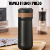Insulated French Press Pot 320ml Outdoor Travel Portable Stainless Steel Insulated French Press Pot V1263-JX-7370