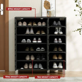 Artiss Shoe Rack Cabinet 6 Tier Storage Shelf Black FURNI-L-SHOE-2D-BK-AB