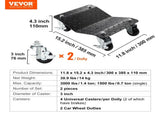 Car Dolly Wheel Tire Dolly 2 PCS Heavy Duty Skate Auto Repair Dolly 3000LB V952-NASLSBY215002P76DV0