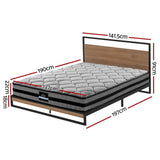 Artiss Metal Bed Frame Double Size Beds Platform with Mattress MBED-C-DANE-TT22-D-BK