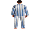 Mens Flannelette Pyjama Set Sleepwear Soft 100% Cotton PJs Two Piece - Light Blue Check - S V563-JSPJ4-42-S