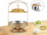 Gold Chafing Dish Buffet Set, Luxury Buffet r Hanging Lid Dining Stove Set with Lid V957-RLX39671022K