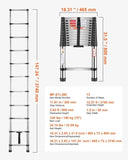 VEVOR Telescoping Ladder Stainless Steel Extension Step 3740mm Portable Ladders V952-SSTTNLSLK125UY2CLV0