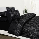 Accessorize Naples Black Jacquard Quilt Cover Set Double V442-HIN-QUILTCS-NAPLES-BLACK-DS