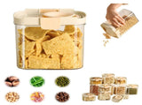 Push-type Sealed Box Storage Jar, Airtight Food Storage Containers with Lids, Plastic Kitchen and V1107-122-41502-CLR-3PCS